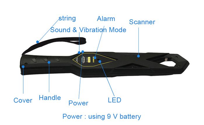 Rechargeable Manual Metal Detector MD-611 High-sensitivity Manual Gold Metal Detector