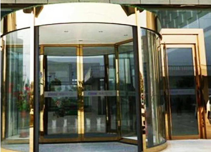 Commercial building pedestrian automatic revolving gate hotel entrance sliding barrier main gate