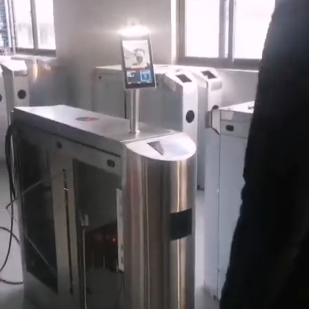 Bi-directional access control system automatic flap barrier turnstile gate with face recognition scanner