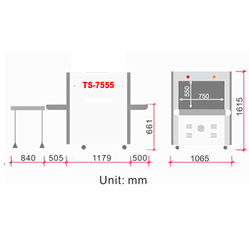 Customs use detecting contraband crisis baggage scanner x-ray screening inspection machine TS-7555