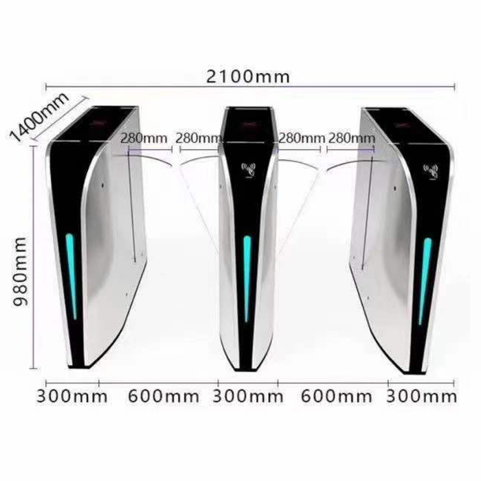 High security RFID full automatic face recognition fingerprint flap turnstile barrier gate HZ-1271-A for office and hotels