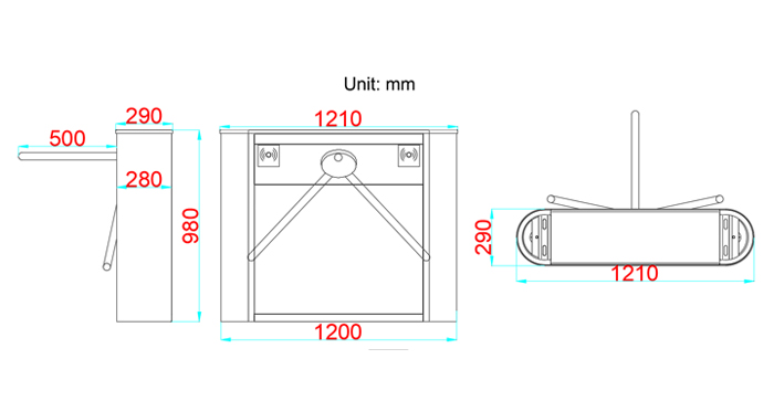 Saful Brand Luxury Rfid Access Control Security Entrance Pedestrian Tripod Turnstile Barrier