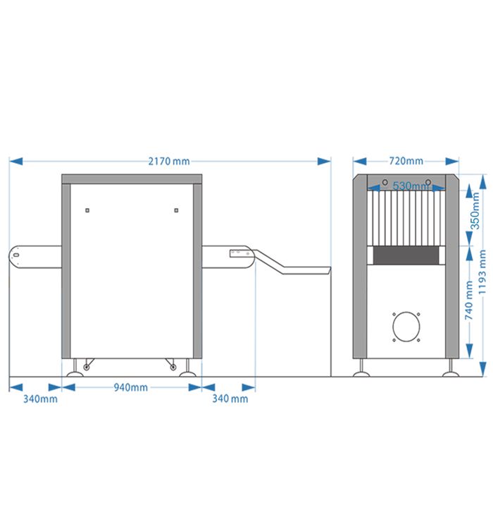 5335 x ray baggage luggage scanner for hotel metro lobby security checking