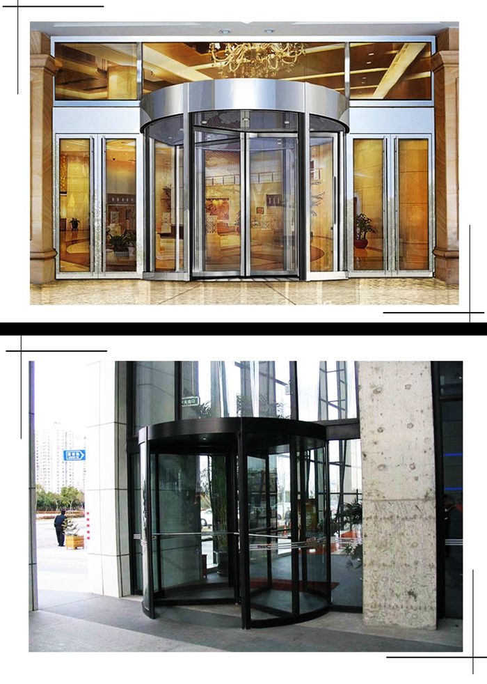 Commercial building pedestrian automatic revolving gate hotel entrance sliding barrier main gate