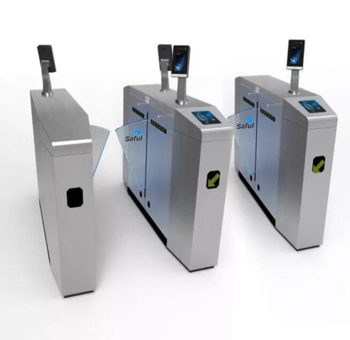 Bi-directional access control system automatic flap barrier turnstile gate with face recognition scanner