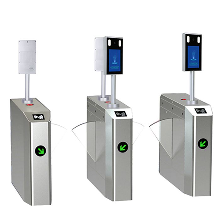 Bi-directional access control system automatic flap barrier turnstile gate with face recognition scanner