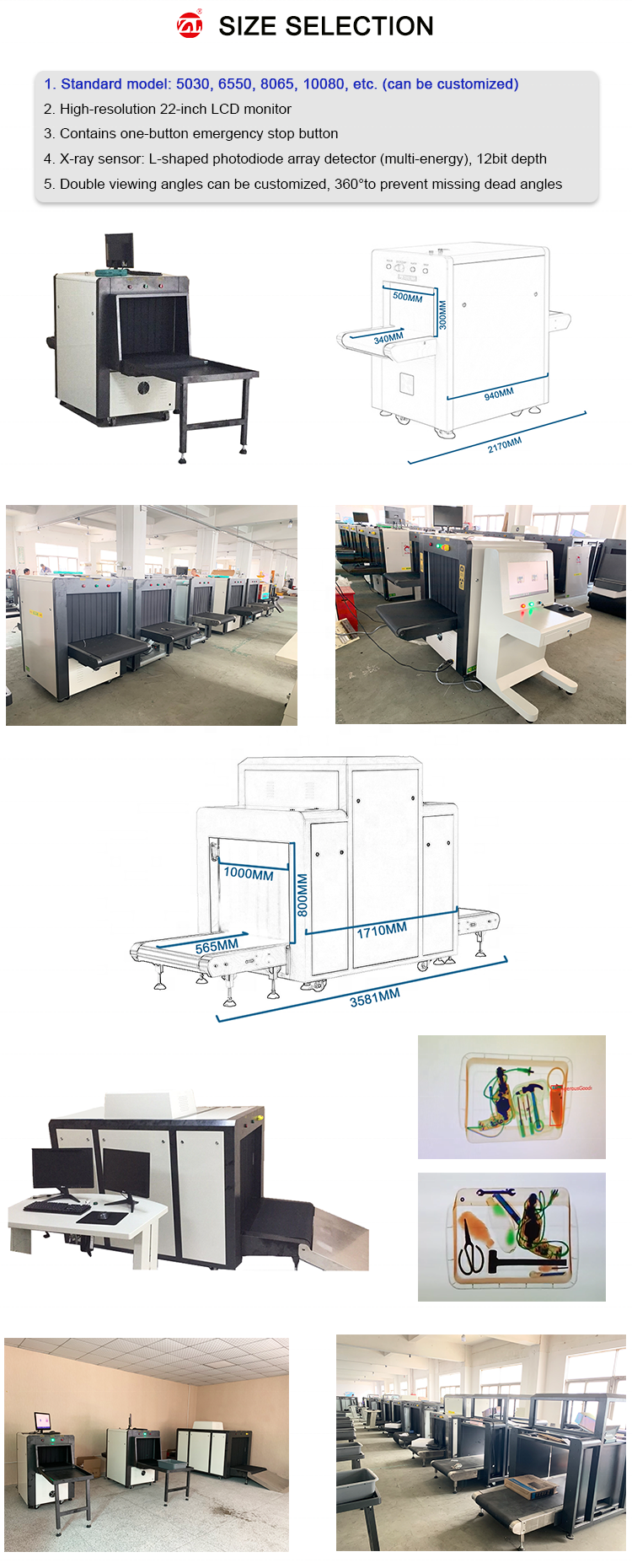 Airport X-ray Luggage Scanner Baggage X-ray Scanner