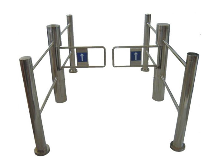 Automatic Pedestrian Access Control System 304 Stainless Steel Flap Barrier Swing Turnstile Gate