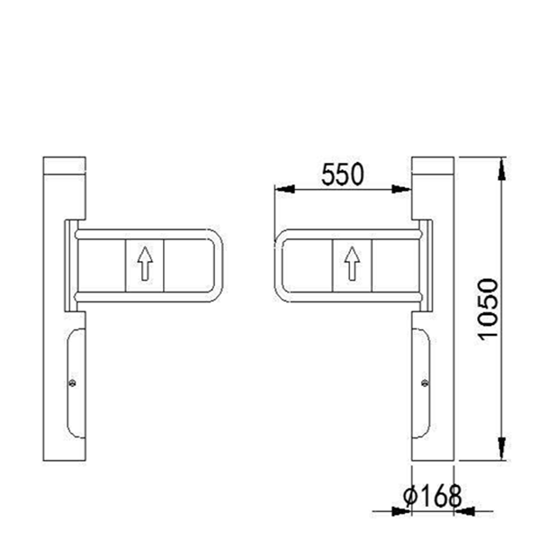 304 Stainless Steel Automatic Pedestrian simple supermarket swing turnstile barriers