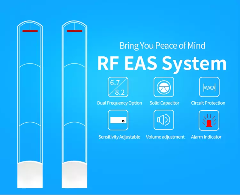 Supermarket stainless steel sound sensor clothing store alarm security eas system eas ant theft system