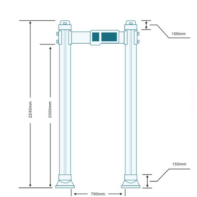 6 zones door frame archway walk through metal detector price