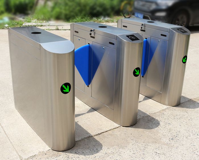 Card collector access control servo motor bidirectional electronic flap barrier turnstile gate