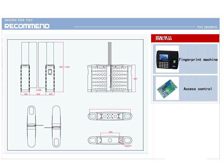 Security nfc/fingerprint/swipe card access full height bi-directional sliding barrier turnstile