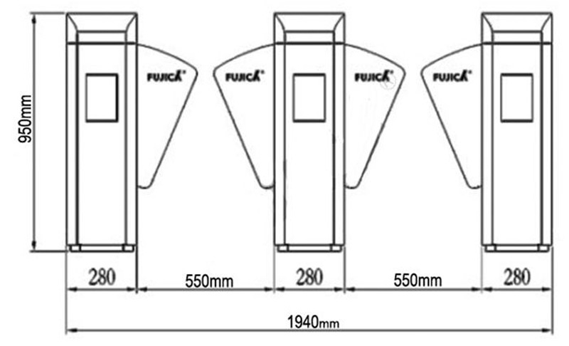 Automatic Supermarket Access Control Mechanical Single Barrier Swing Turnstile Gate