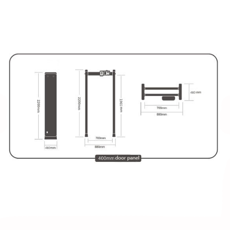 Walk through full body safety checking gate SE-600T 6 zones door frame metal detector for sale.