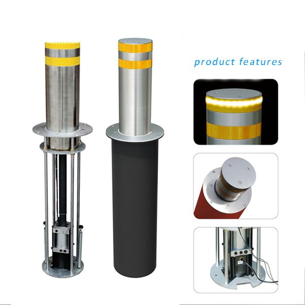 600*219mm semi-automatic hydraulic electric rising bollards security retractable bollard