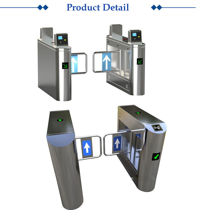 New Design Turnstile Gate SUS304 Material Turnstile Swing Barrier Used In School hotel train station metro station