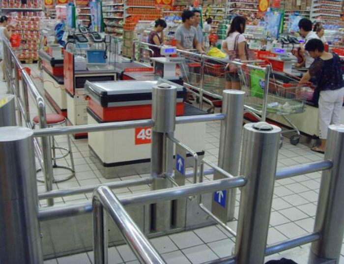 Access Control  Full Height Barrier Swing Turnstile Gate for Supermarket