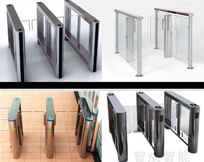 Security Access System Self Closing Fast Lane Pedestrian Swing Gate Anti Collision High Speed Turnstile