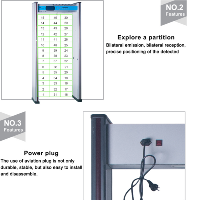 Walk through door frame metal detector with high sensitivity material metal detector gate for security check