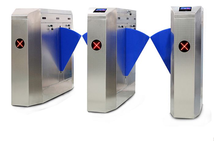 High security RFID full automatic face recognition fingerprint flap turnstile barrier gate HZ-1271-A for office and hotels