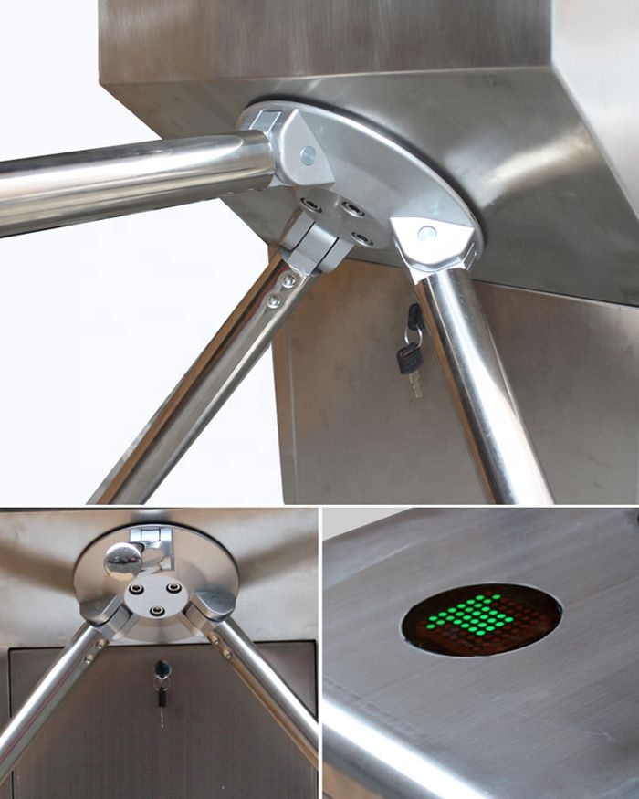 Semi-automatic Drop Arm Tripod Turnstile Mechanism Gate with Double Chips