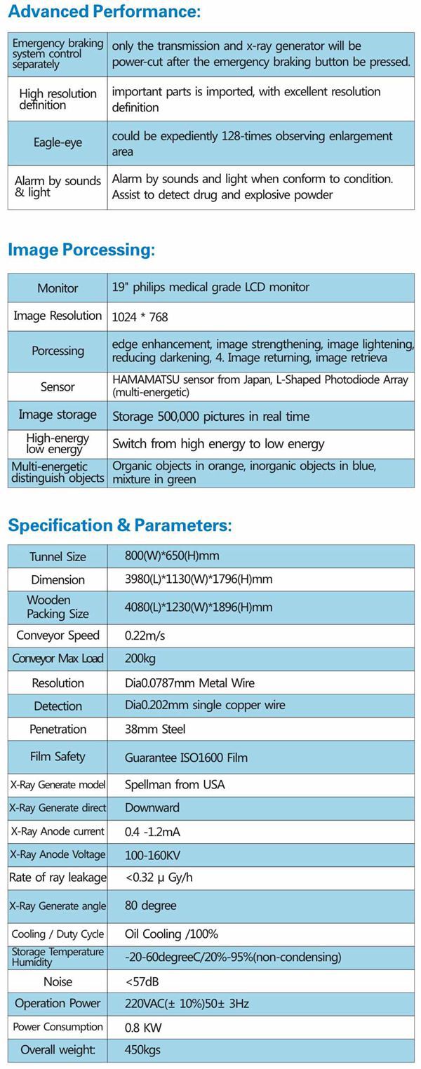 Security Xray Baggage Scanners Machines  best metal detector TS-8065