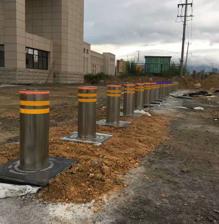 600*219mm semi-automatic hydraulic electric rising bollards security retractable bollard