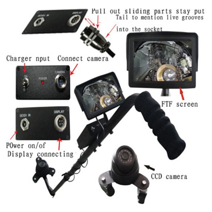 Lightweight Under Vehicle Bomb Inspect with CCD Camera V3S