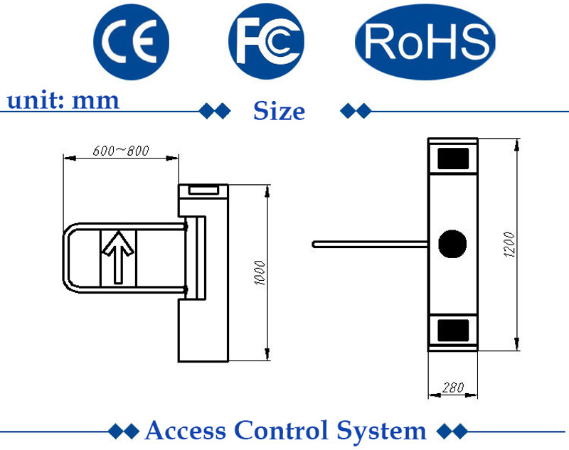 Biometric fingerprint turnstile QR code scanner face recognition access control RFID card glass swing barrier gate