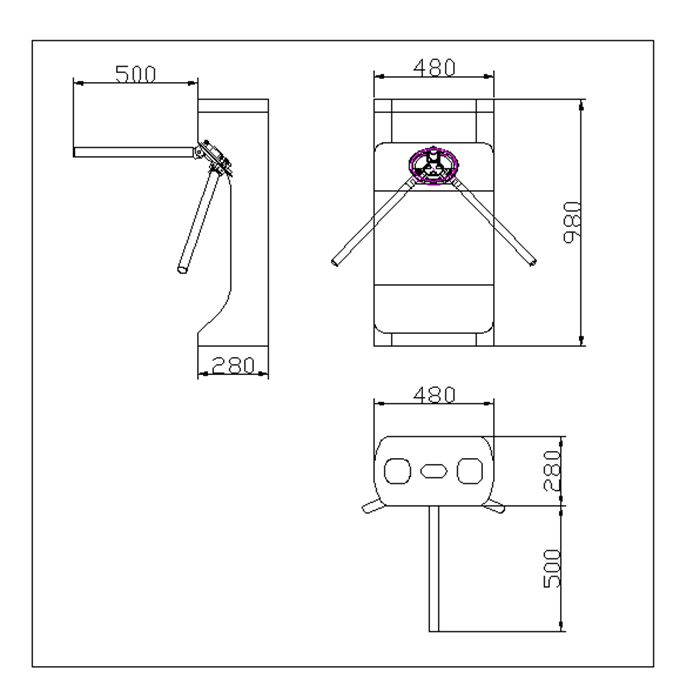 Waterproof Pedestrian Security Bi Direction Semi Automatic Tripod Turnstile Mechanism Vertical Turnstile Gate Arm Barrier