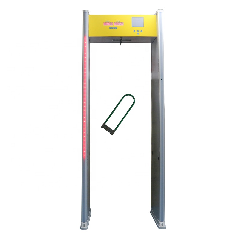 New upgraded version 6l12l18 zones walkthrough pulse induction metal detector with body temperature measurement function