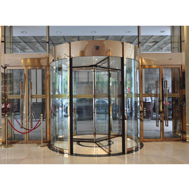 Commercial building pedestrian automatic revolving gate hotel entrance sliding barrier main gate