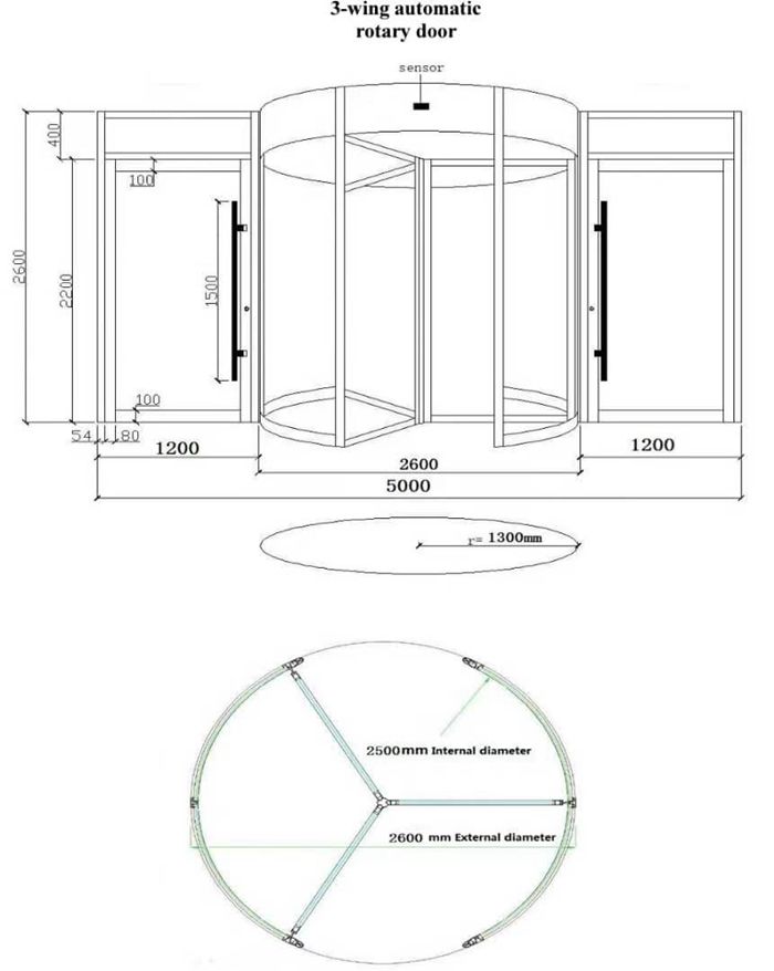 Commercial building pedestrian automatic revolving gate hotel entrance sliding barrier main gate