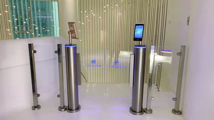 Luxury servo motor fast speed access control automatic electronic ylinder swing turnstile barrier