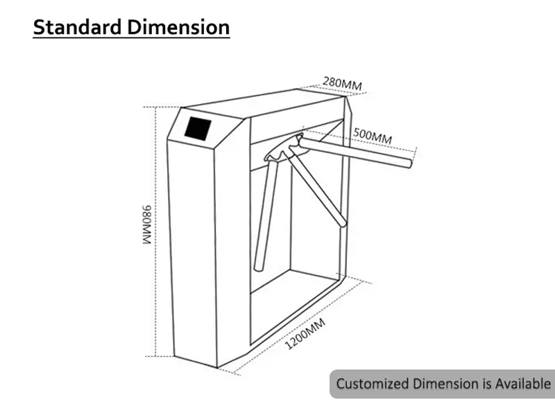 Online Shop Hot Sale 3 Arm High Security Semi Automatic Waist Height Access Control Tripod Turnstile Barrier Gate For Stadium